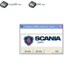 As concessões de Scania a ferramenta Scania VCI do editor que 2 concessões arquiva o Encryptor/Decryptor com alteram parâmetros
